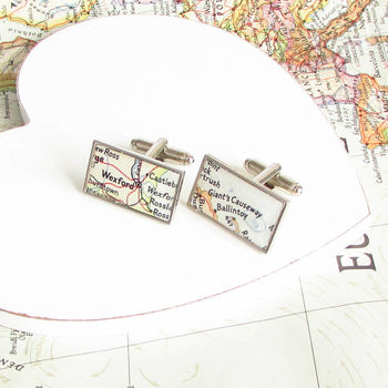 Personalised Rectangle Map Cufflinks, 3 of 3