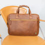 Personalised Leather Compact Laptop Satchel, thumbnail 1 of 12