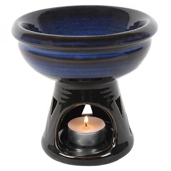 Deep Bowl Blue Oil Burner And Wax Warmer, 2 of 3