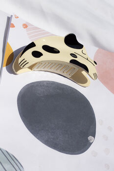 Dog Shape Claw Hair Clip In Cream And Black, 3 of 3