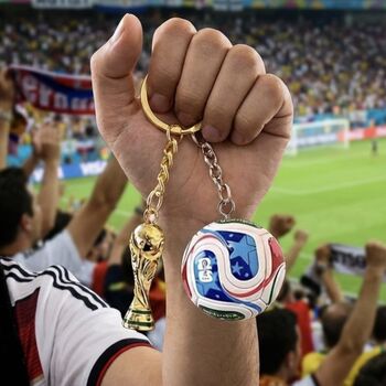 Personalised World Cup Football And Trophy Keychain, 2 of 9