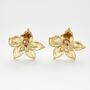 Gold Jasmine And Pearl Oversized Stud Earrings, thumbnail 3 of 7
