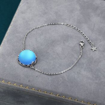Sterling Silver Aurora Glass Crystal Bracelet, 3 of 12