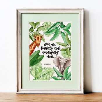Fearfully And Wonderfully Made Nursery Print, 4 of 7