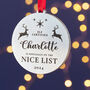 Personalised Nice List Christmas Medal Decoration, thumbnail 2 of 6