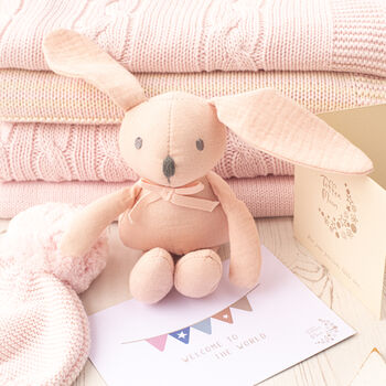 Toffee Moon Pale Pink Baby Blanket With Hat And Mittens, 9 of 12