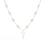 Sterling Silver Pearl Childrens Rosary Necklace, thumbnail 3 of 6