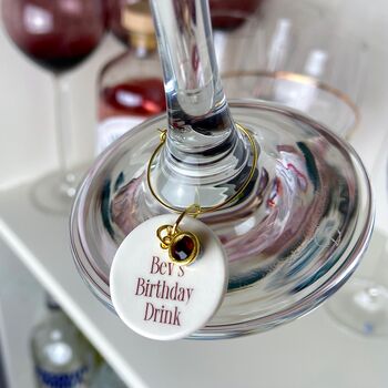 Personalised Birthstone Glass Charm, 5 of 7
