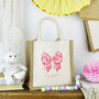 Personalised Pink Floral Bow Lunch Bag, thumbnail 1 of 2