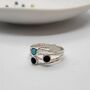Personalised Mixed Gems Silver Ring, thumbnail 2 of 11