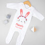 Personalised First Easter Bunny Babygrow, thumbnail 2 of 5