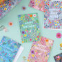 Floral Birthday Card For Women, Teal Flowers, For Her, thumbnail 4 of 4