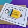 Best Teacher Gift Pencil Keyring Card, thumbnail 3 of 3