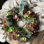 Christmas Fresh Hydrangea And Berry Wreath, thumbnail 1 of 11