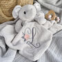 Personalised Grey Elephant Baby Comforter With Initial, thumbnail 7 of 7