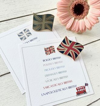 UK Flag Enamel Pin, Gift For Her, English Flag Patriotic Pin, 6 of 12