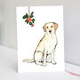Festive Yellow Labrador Christmas Card, thumbnail 3 of 7