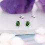 Genuine Jade Pear Stud Earrings In Sterling Silver, thumbnail 1 of 10