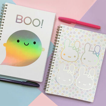 Kawaii Ghost Rainbow Foil Notebook, 4 of 4