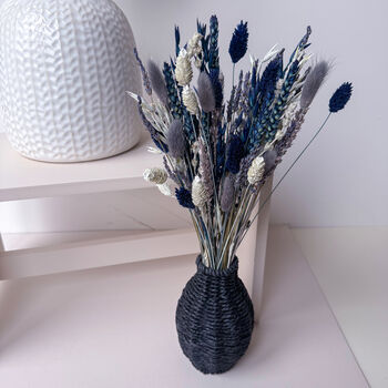 Navy Blue Dried Flower Arrangement With Lavender, 7 of 9