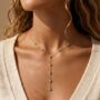 Dainty Turquoise Lariat Necklace, thumbnail 1 of 3