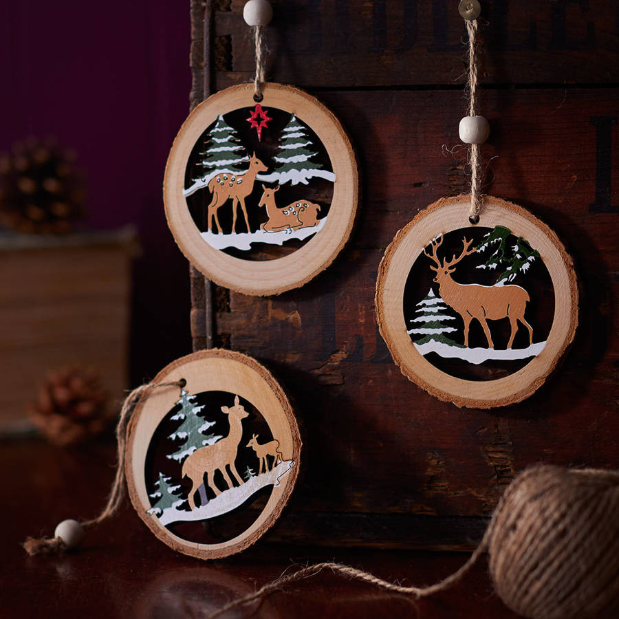 Wooden Log Christmas Tree Decoration By The Christmas Home 