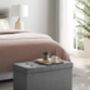 Dark Grey Padded Storage Ottoman With Flip Up Lid, thumbnail 3 of 7