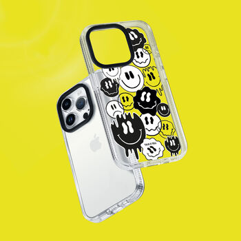 Happy Face Black And White Phone Case For iPhone, 4 of 8