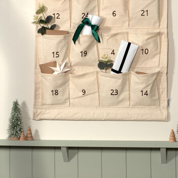 Personalised Canvas Advent Calendar Velvet Bow, 6 of 11