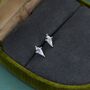 Sterling Silver Extra Tiny Rhombus Cz Stud Earrings, thumbnail 2 of 11