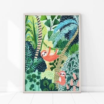 Jungle Sloth Art Print, 3 of 6