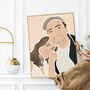 Custom Wedding Engagement Couple Family Portrait Print, thumbnail 5 of 11