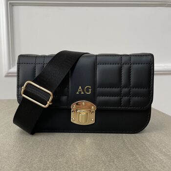 Personalised Bethany Embossed Quilted Cross Body Bag, 3 of 4
