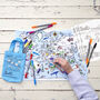 World Map; Animals And Sea Life Placemat Kit +10 Pens, thumbnail 1 of 5