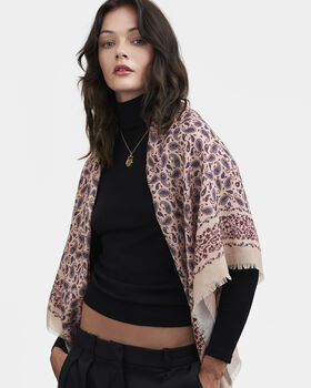 Paisley Folk Caramel Square Scarf, 2 of 5