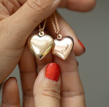 Engraved Heart Locket Hidden Message Box Necklace, 4 of 12