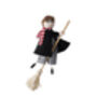 Young Wizard Boy On Broomstick Hanging Decoration, thumbnail 2 of 5