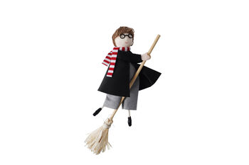 Young Wizard Boy On Broomstick Hanging Decoration, 2 of 5