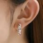 Pink Cloisonné Flower Hoop Earrings, thumbnail 3 of 4