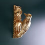 G Decor Golden Woodpecker Polished Brass Door Knocker, thumbnail 4 of 4