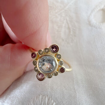 Pascale Pink Tourmaline And White Topaz Ring, 2 of 6