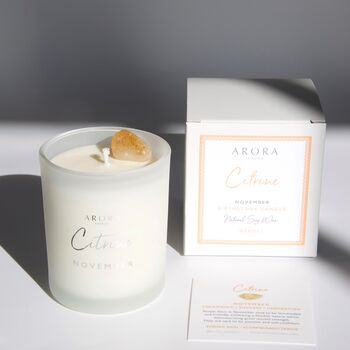 November Birthstone Citrine Crystal Candle, 3 of 6