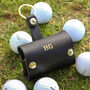 Personalised Hand Made Leather Golf Ball Holder Double, thumbnail 4 of 12