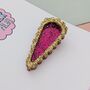 Pink And Gold Bubble Glitter Hair Clip / Royal Accessory / Whimsical Shimmering Geometric Accessory, thumbnail 3 of 4