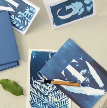 Cyanotype Letter Greetings Card, 2 of 3
