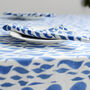 Blue And White Cotton Tablecloth, Seabreeze, thumbnail 5 of 6