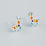 Sterling Silver Geometric Llama Stud Earrings, thumbnail 3 of 5