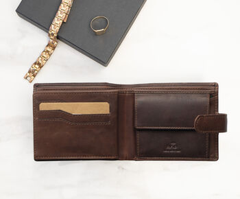 Personalised Thick Oiled Leather Wallet Rfid, 3 of 10