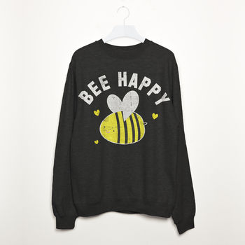 Bee Happy Women's Slogan Sweatshirt, 5 of 5