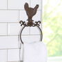 Cast Iron Country Rooster Towel Ring, thumbnail 1 of 12